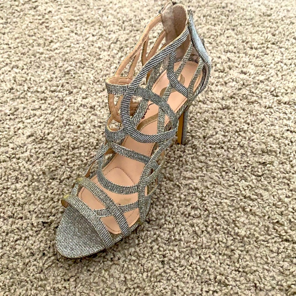 Silver high heels
